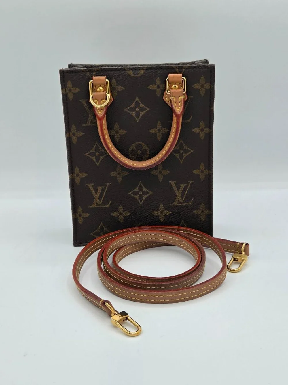 Louis Vuitton Monogram Petit Sac Plat | Crossbody | CA3260 | Authenticated